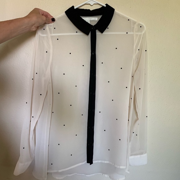 DONATED LAUREN CONRAD Sheer collared blouse - Picture 1 of 4
